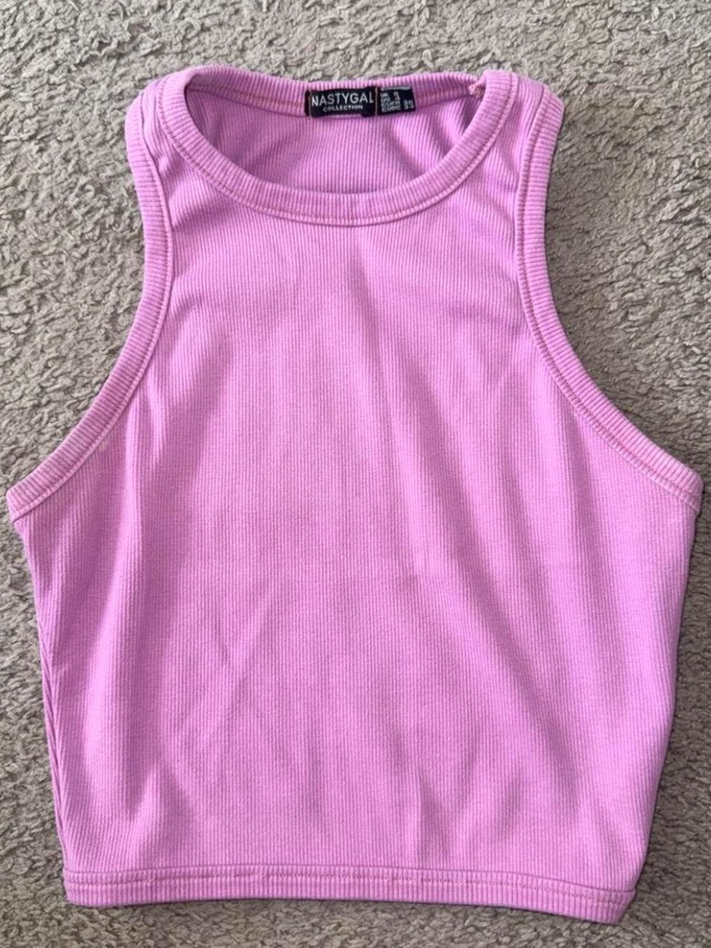 Nasty Gal Pink Ribbed Tank Top